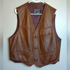 Vintage Leather Western Vest Cevy’s Size 46